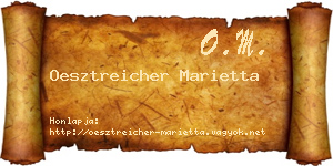 Oesztreicher Marietta névjegykártya